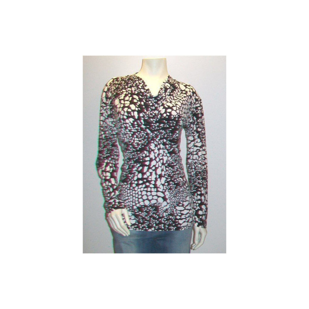 Anne Klein Drape Neck Long Sleeve Top